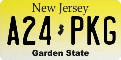 NJ license plate A24PKG