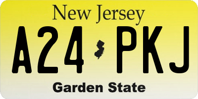 NJ license plate A24PKJ
