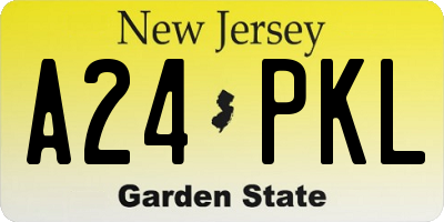 NJ license plate A24PKL