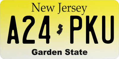 NJ license plate A24PKU