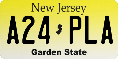 NJ license plate A24PLA