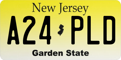 NJ license plate A24PLD