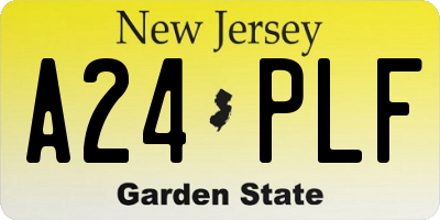 NJ license plate A24PLF
