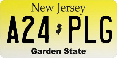 NJ license plate A24PLG