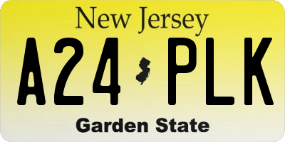 NJ license plate A24PLK