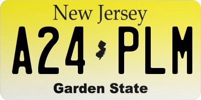 NJ license plate A24PLM