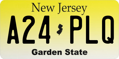 NJ license plate A24PLQ