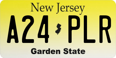 NJ license plate A24PLR
