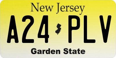 NJ license plate A24PLV