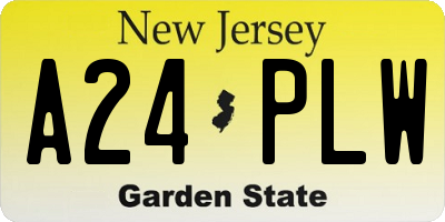 NJ license plate A24PLW