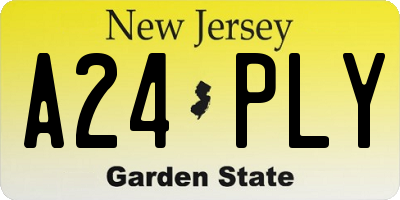 NJ license plate A24PLY