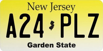 NJ license plate A24PLZ