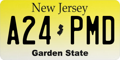 NJ license plate A24PMD