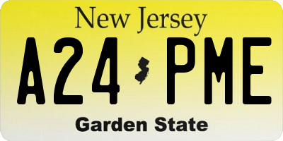 NJ license plate A24PME