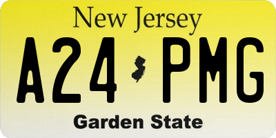NJ license plate A24PMG