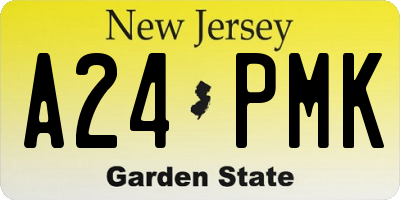 NJ license plate A24PMK