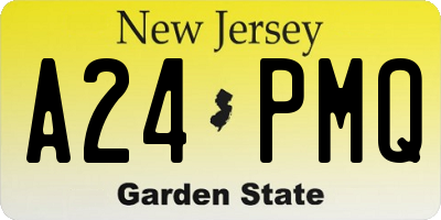 NJ license plate A24PMQ