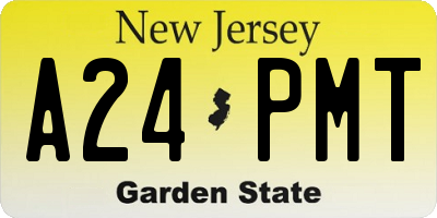 NJ license plate A24PMT