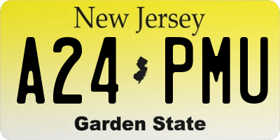 NJ license plate A24PMU