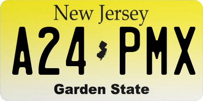 NJ license plate A24PMX