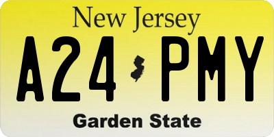 NJ license plate A24PMY