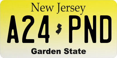 NJ license plate A24PND