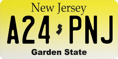 NJ license plate A24PNJ