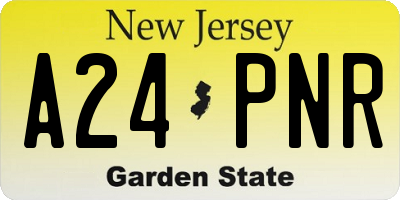 NJ license plate A24PNR