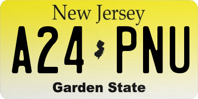 NJ license plate A24PNU