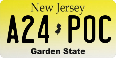 NJ license plate A24POC