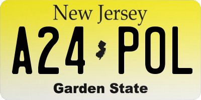 NJ license plate A24POL