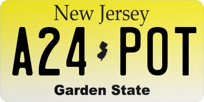 NJ license plate A24POT