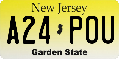 NJ license plate A24POU