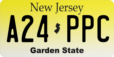 NJ license plate A24PPC