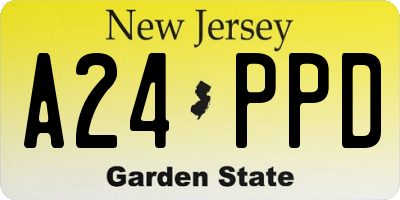 NJ license plate A24PPD