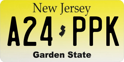NJ license plate A24PPK