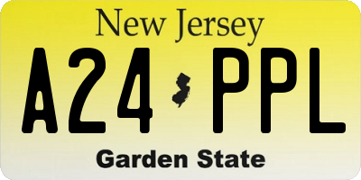 NJ license plate A24PPL