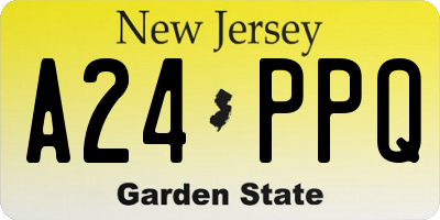 NJ license plate A24PPQ