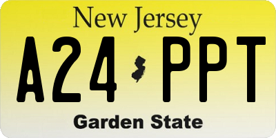 NJ license plate A24PPT