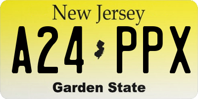 NJ license plate A24PPX