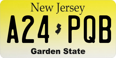 NJ license plate A24PQB