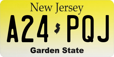 NJ license plate A24PQJ