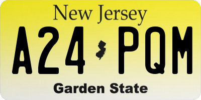 NJ license plate A24PQM