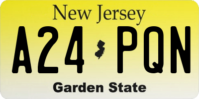 NJ license plate A24PQN