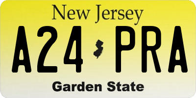 NJ license plate A24PRA