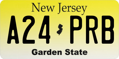 NJ license plate A24PRB