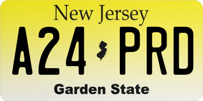 NJ license plate A24PRD