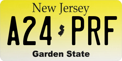 NJ license plate A24PRF