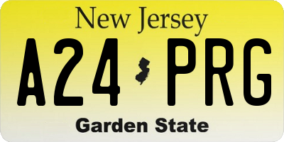 NJ license plate A24PRG