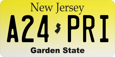 NJ license plate A24PRI